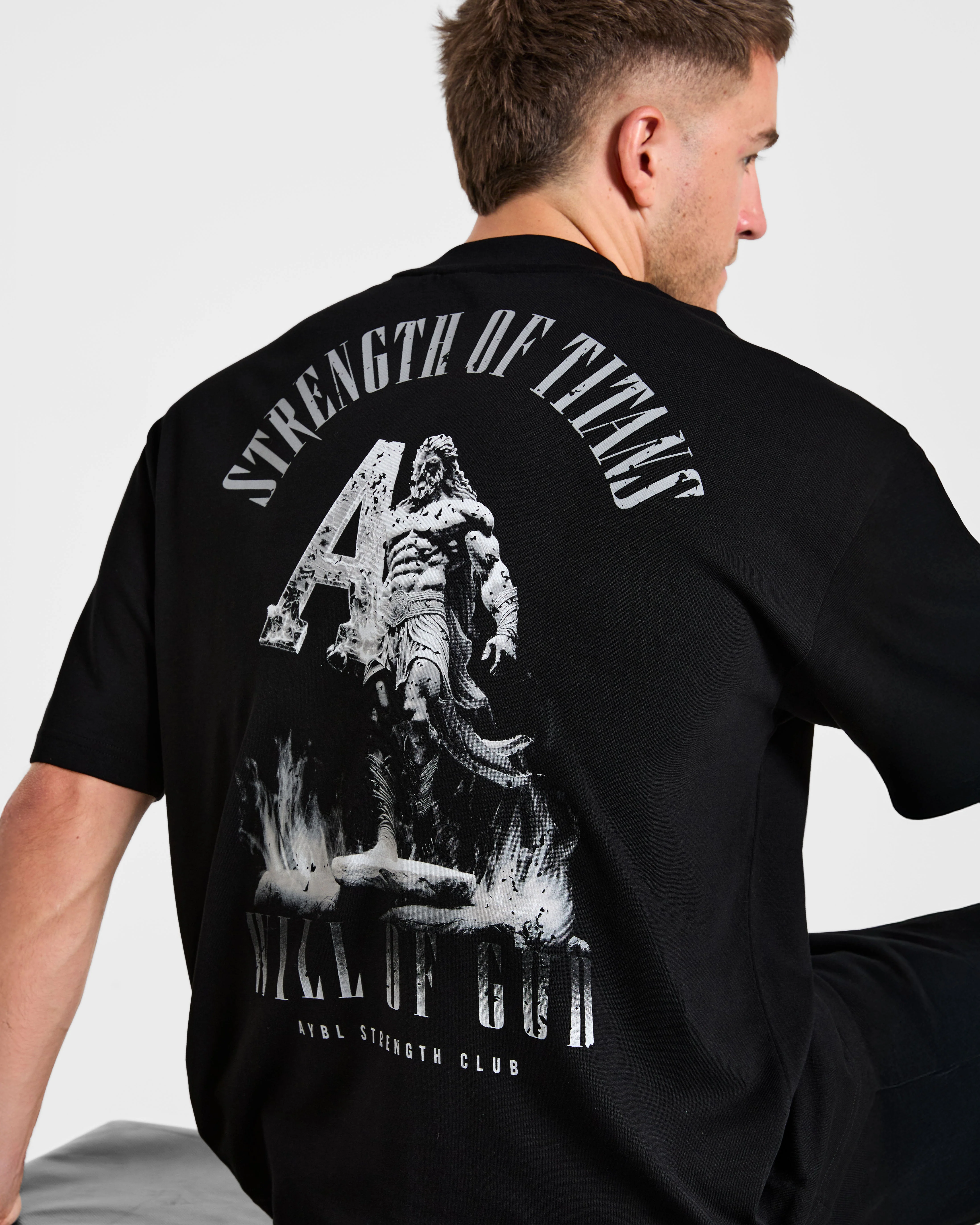 Strength Of Titans Oversized T Shirt - Black - Image 8