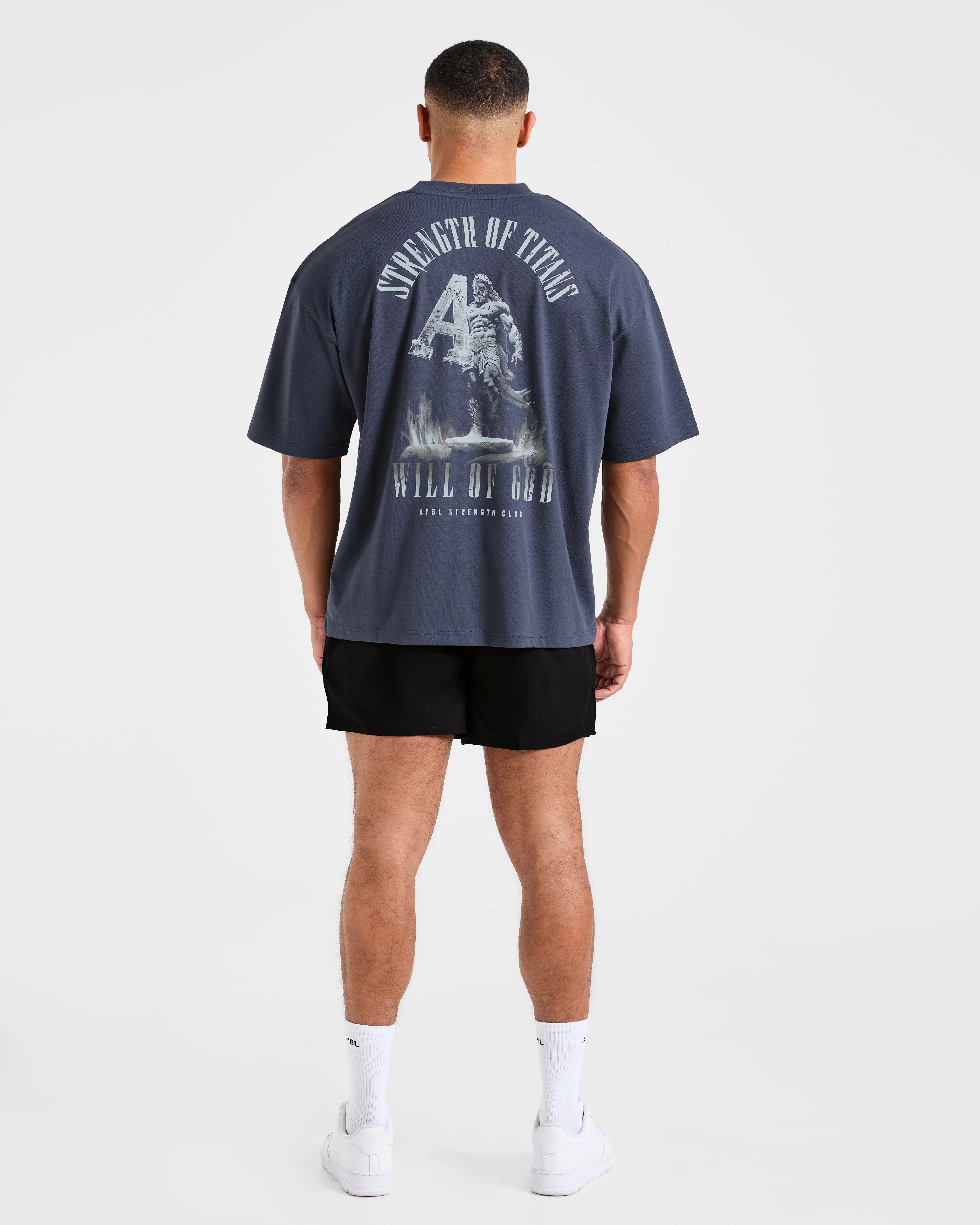 Strength Of Titans Oversized T Shirt - Deep Ocean Blue - Image 4