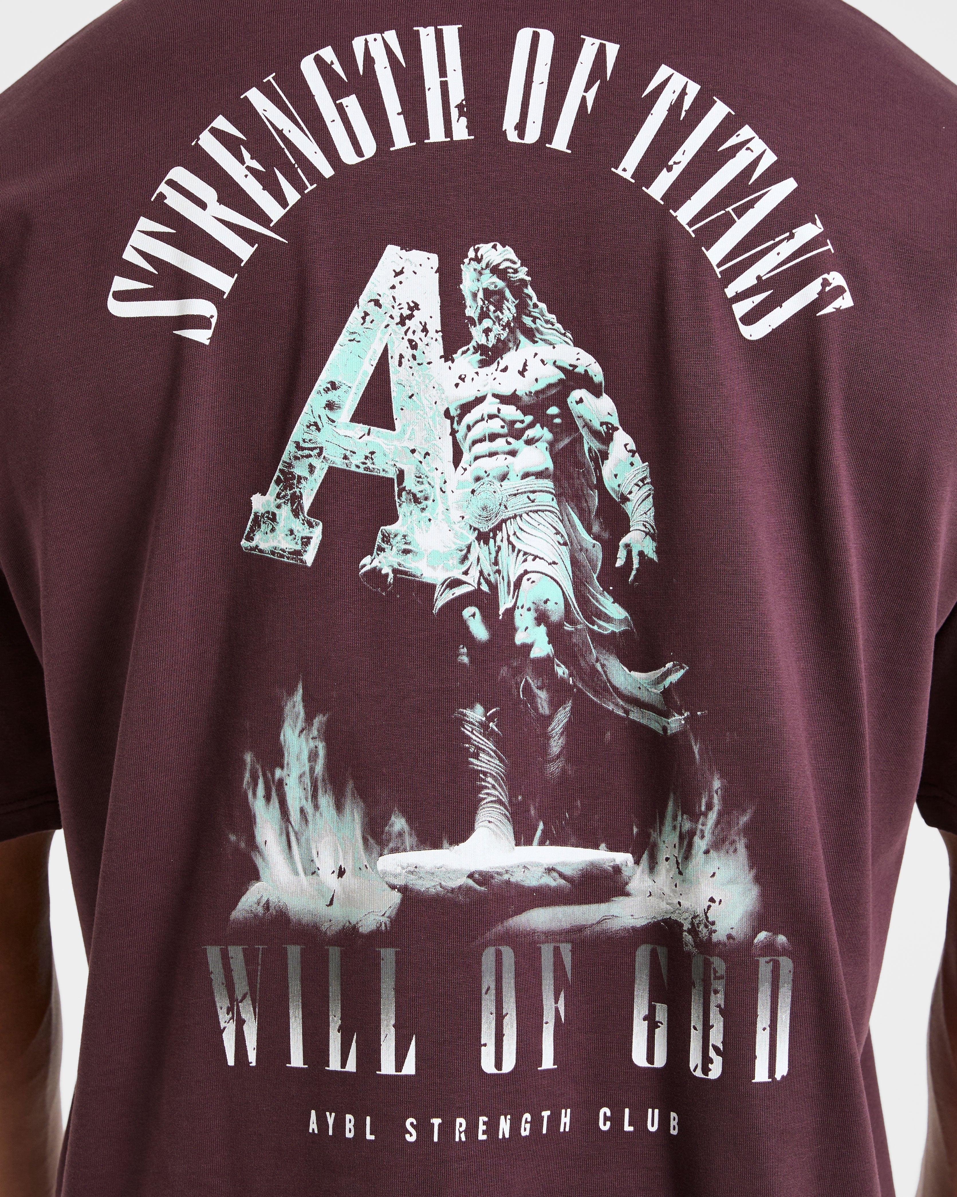 Strength Of Titans Oversized T Shirt - Smoke Berry - Image 6