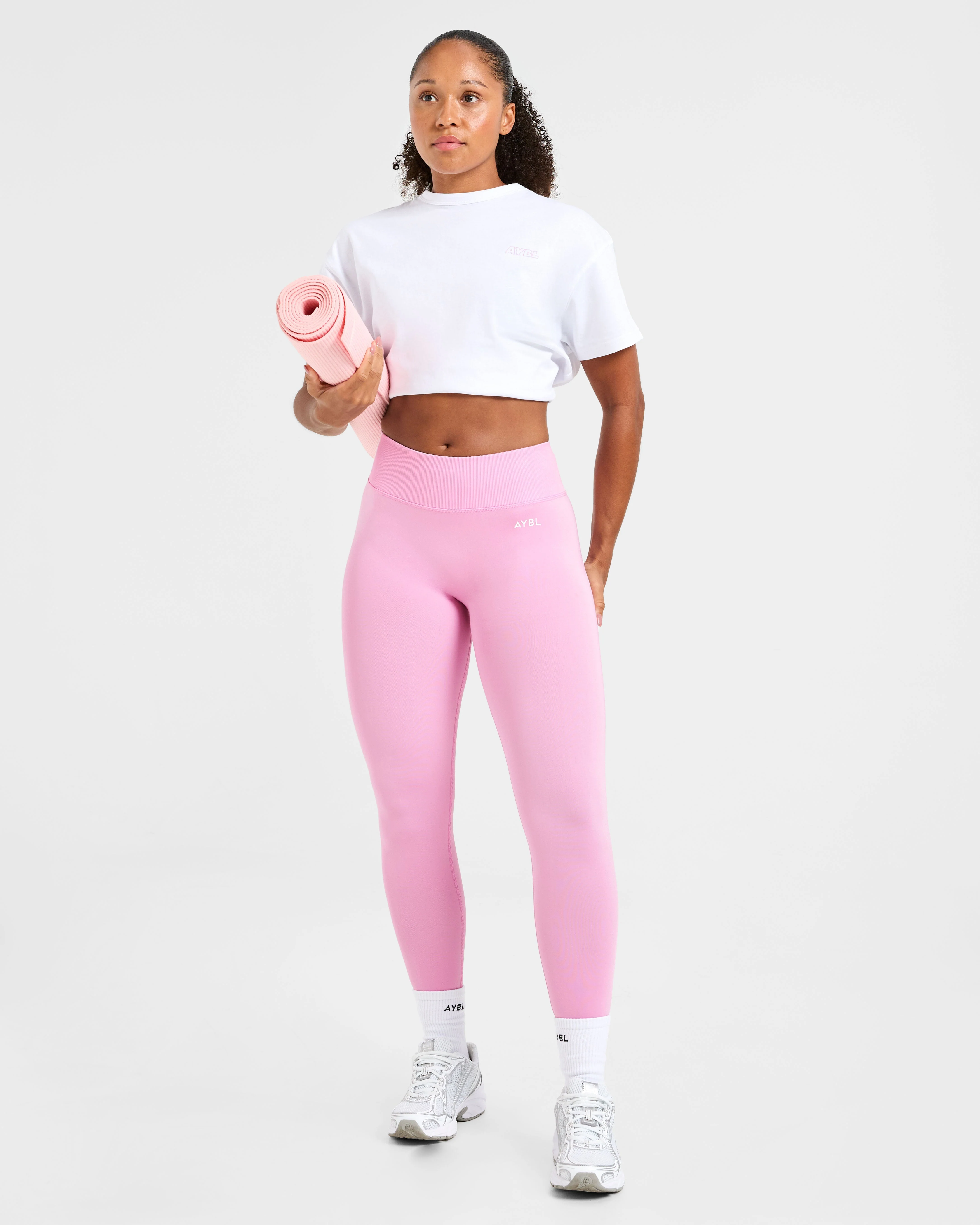 Strength Starts Here Oversized T Shirt - White/Pink - Image 8