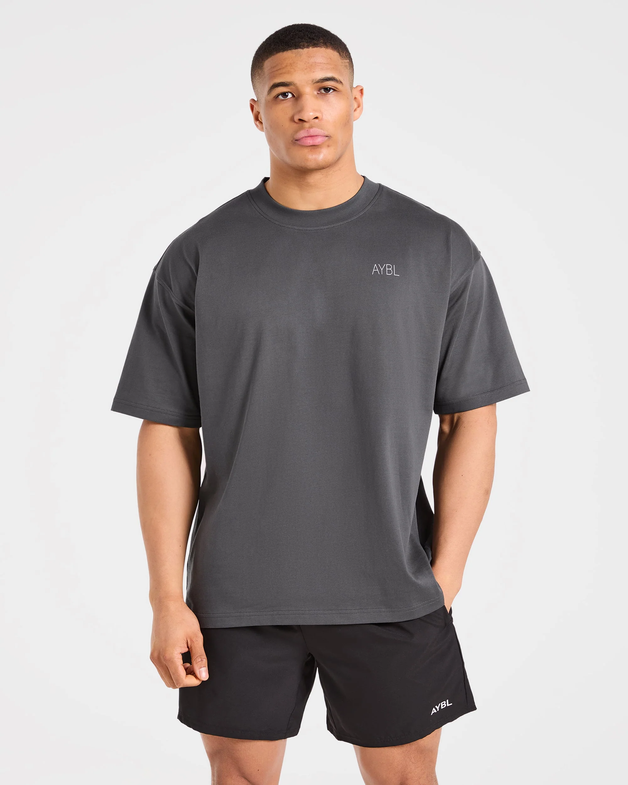 Training Dept. Illustration Oversized T Shirt - Charcoal - Image 2