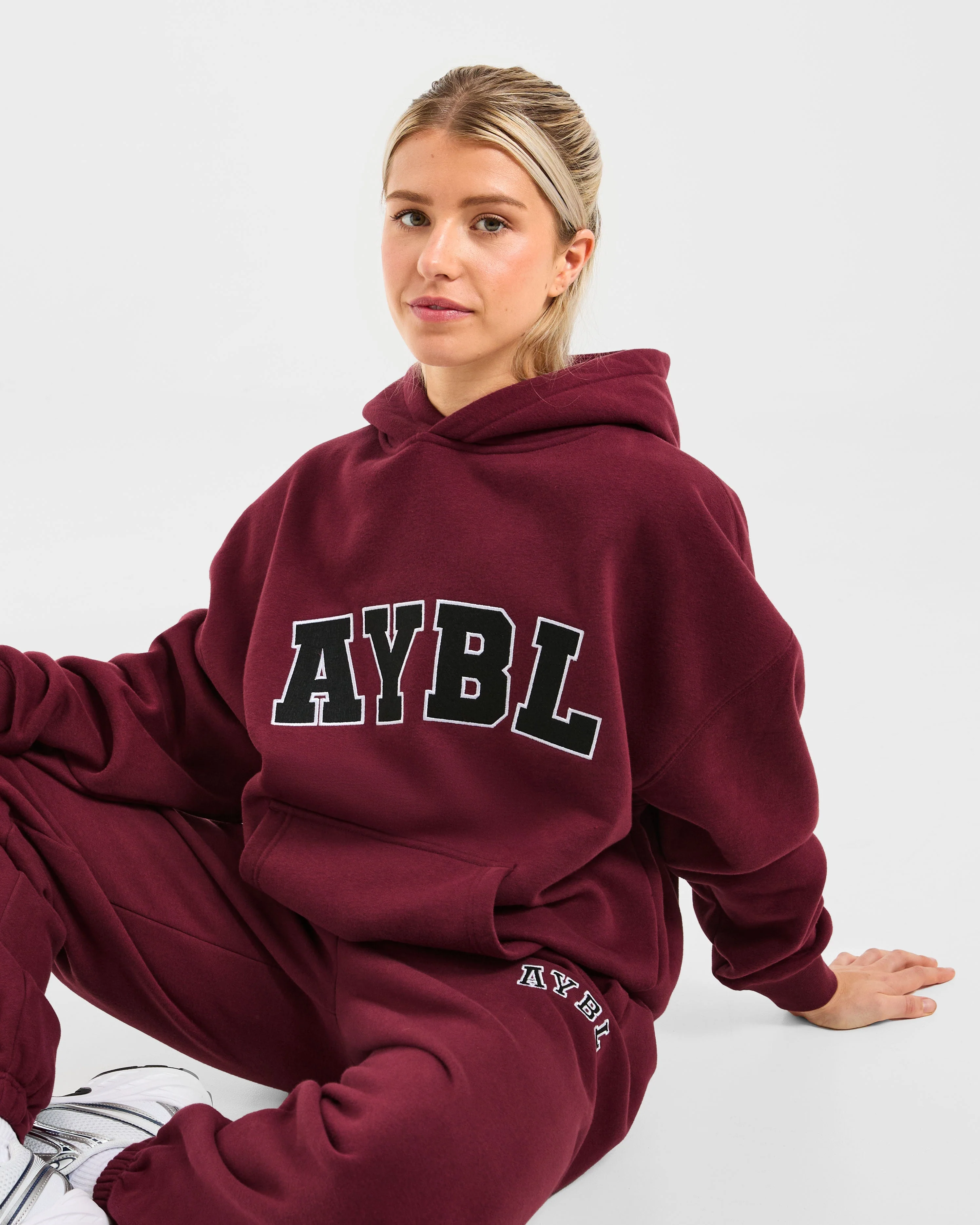 Varsity 2.0 Oversized Hoodie - Red Wine - Image 8