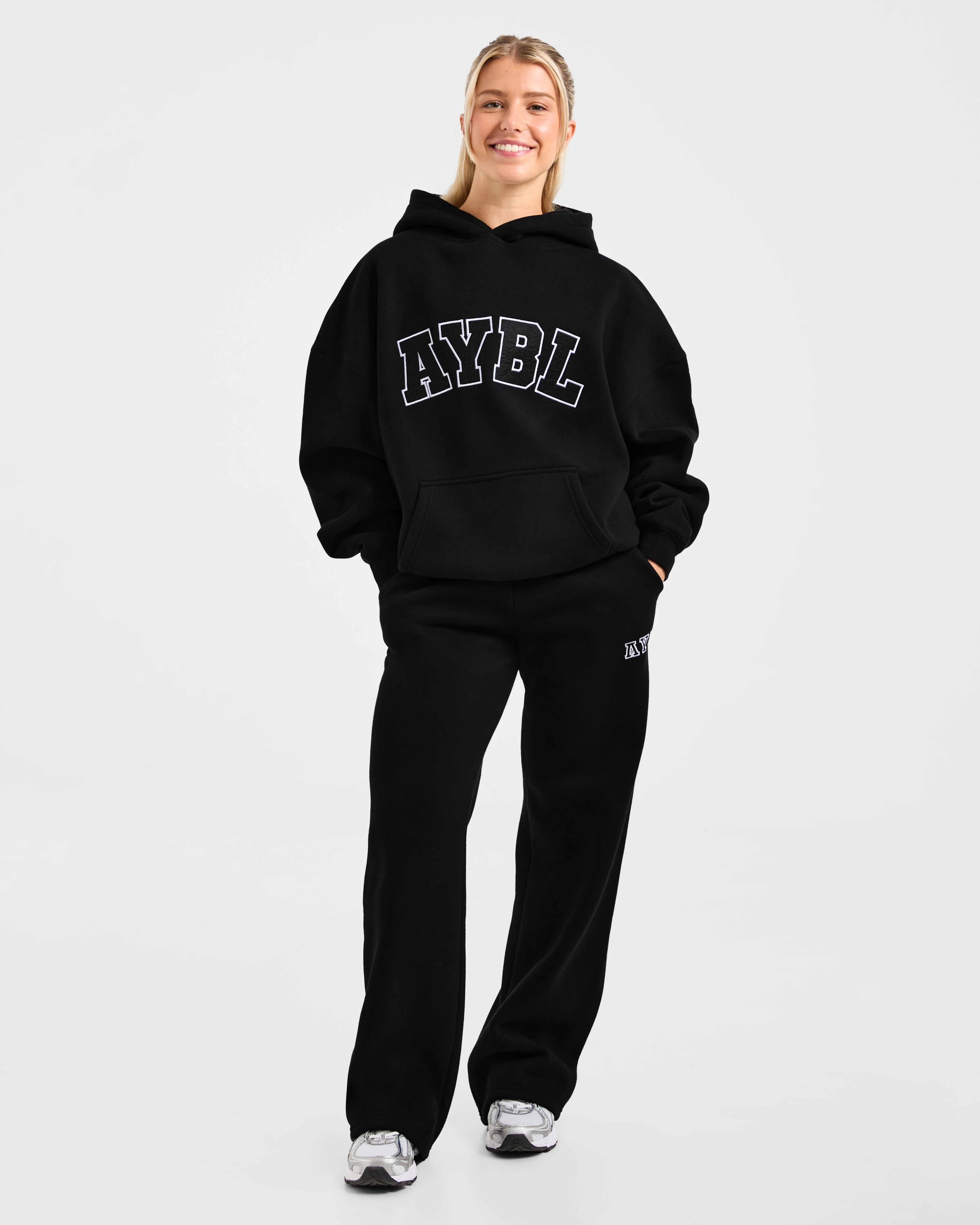 Varsity 2.0 Oversized Straight Leg Joggers - Black - Image 3