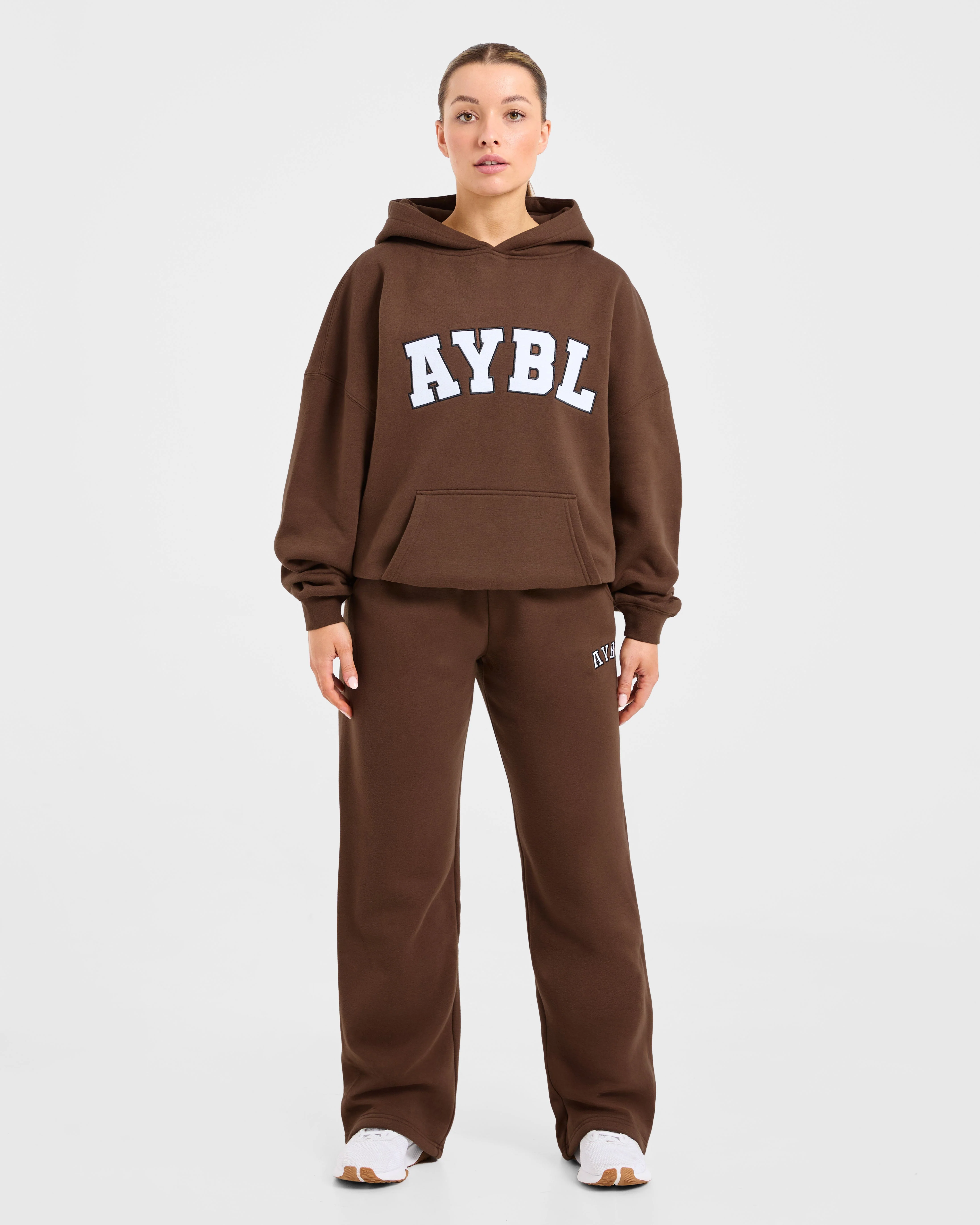 Varsity 2.0 Oversized Straight Leg Joggers - Brown - Image 3