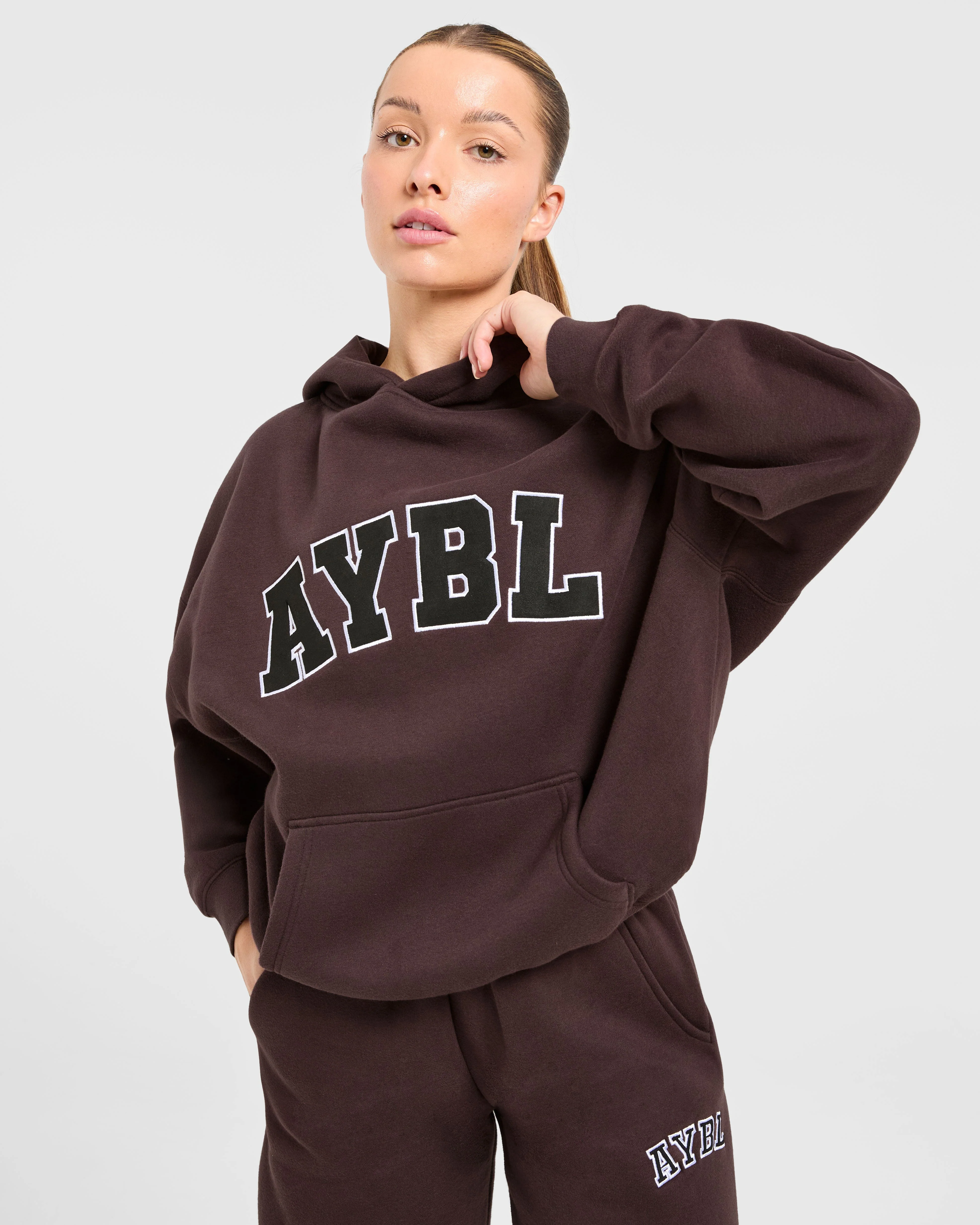 Varsity 2.0 Oversized Straight Leg Joggers - Cocoa Brown - Image 8