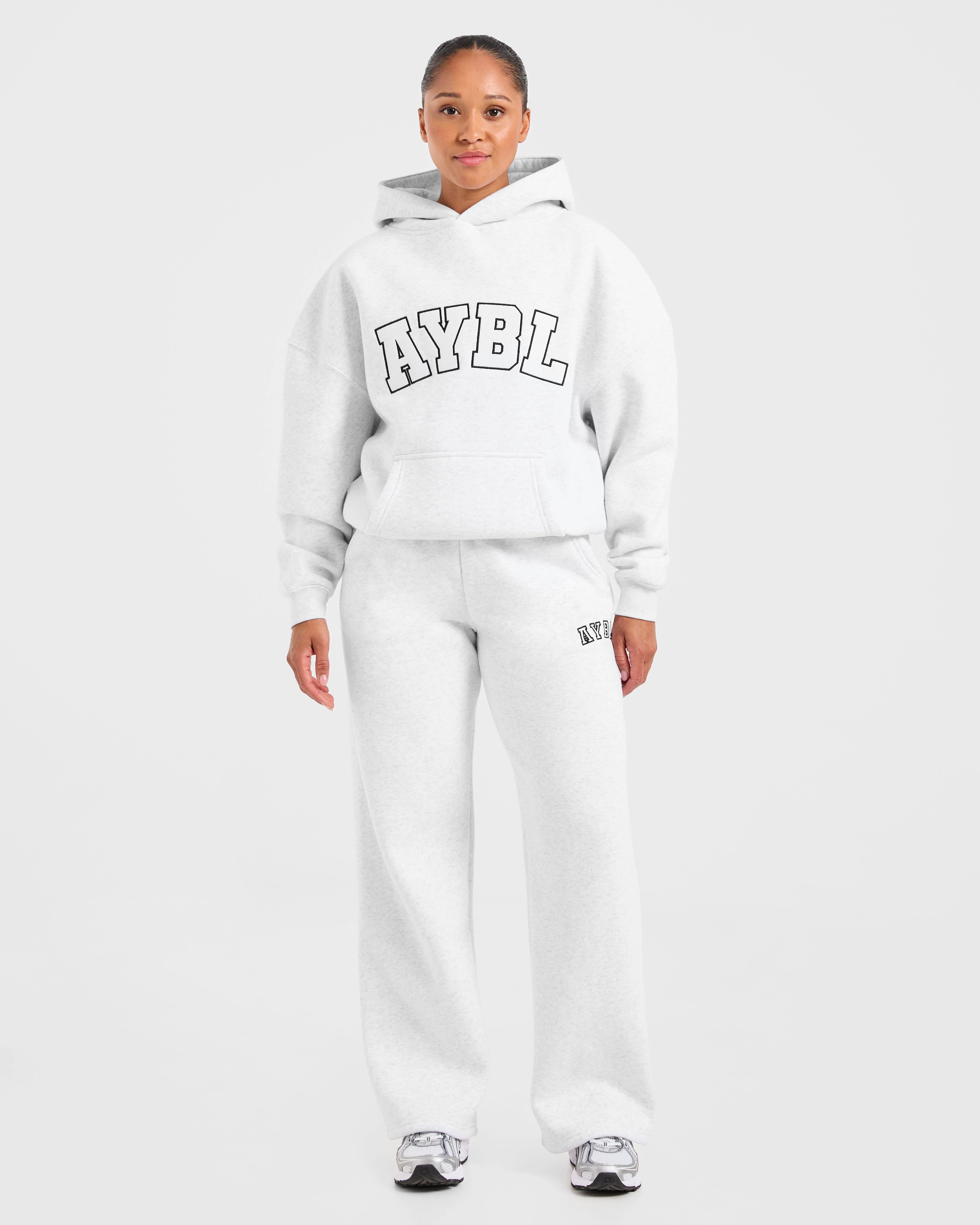 Varsity 2.0 Oversized Straight Leg Joggers - Heather Grey - Image 3