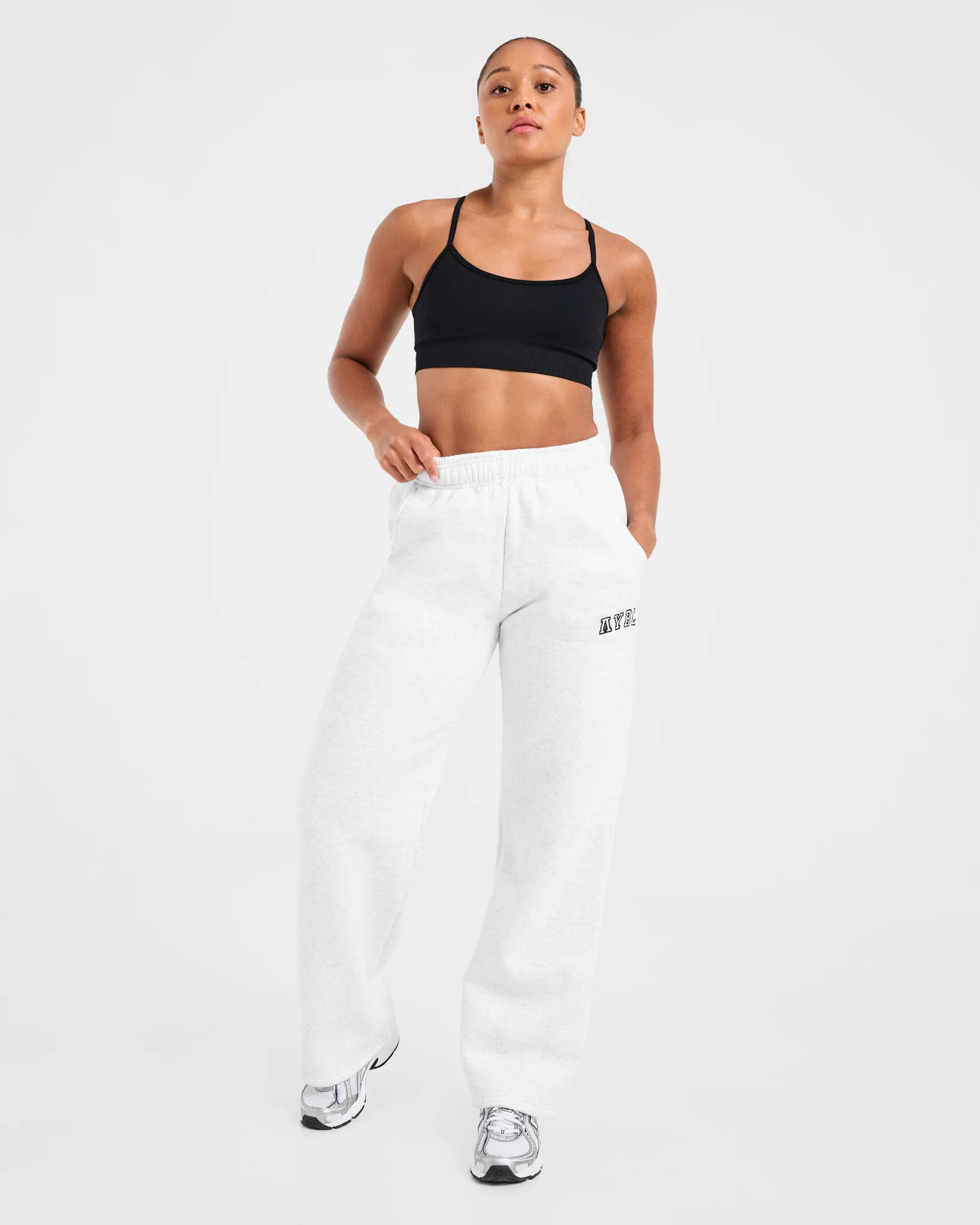 Varsity 2.0 Oversized Straight Leg Joggers - Heather Grey - Image 7