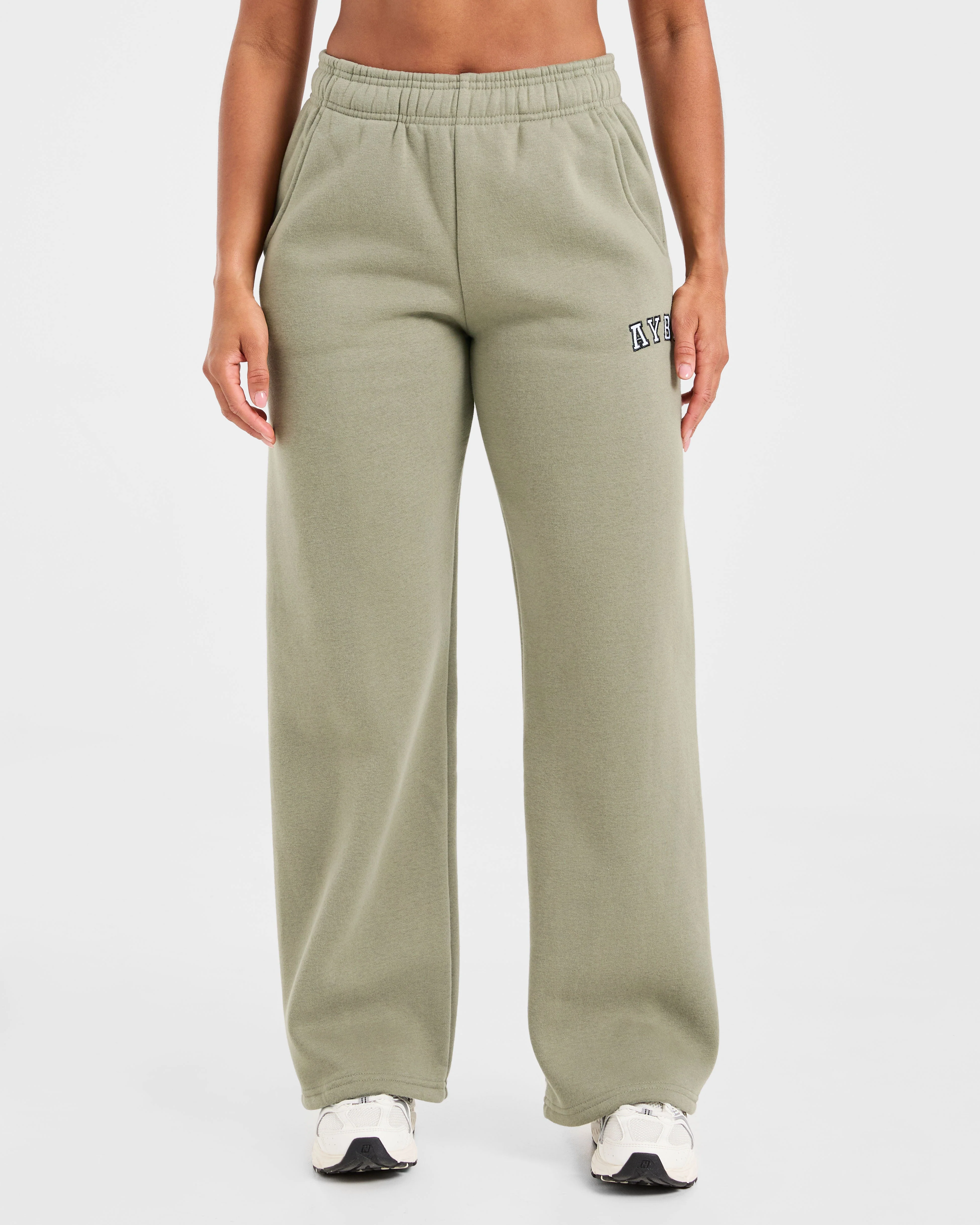 Varsity 2.0 Oversized Straight Leg Joggers - Muted Olive