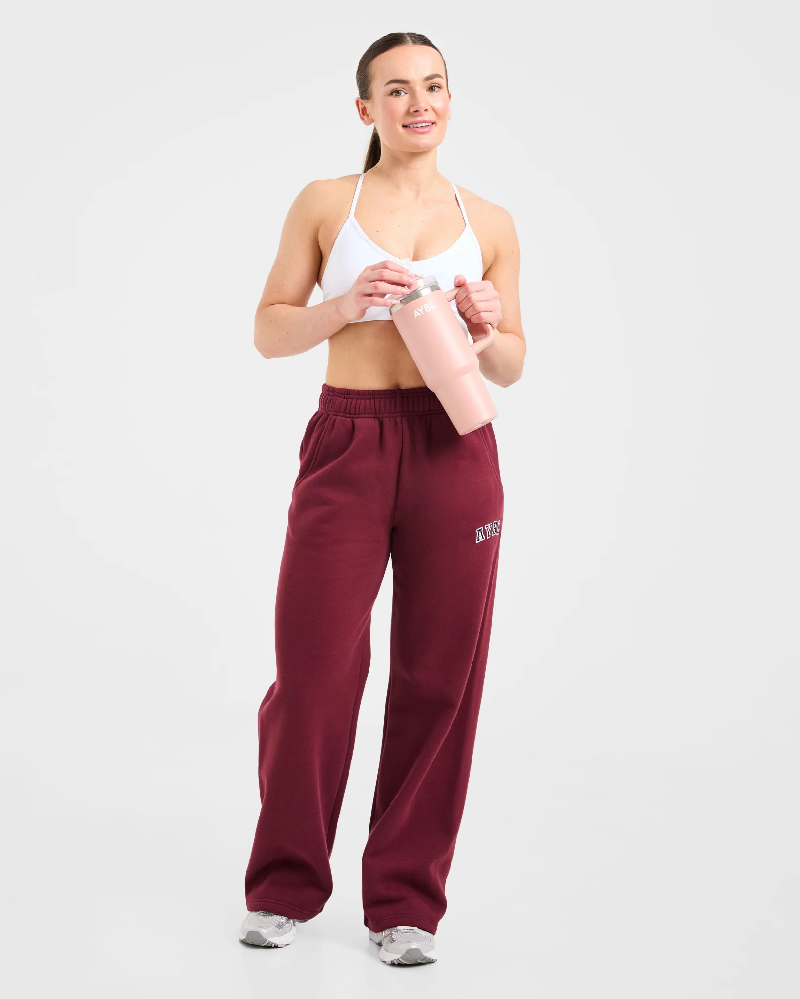 Varsity 2.0 Oversized Straight Leg Joggers - Red Wine - Image 8