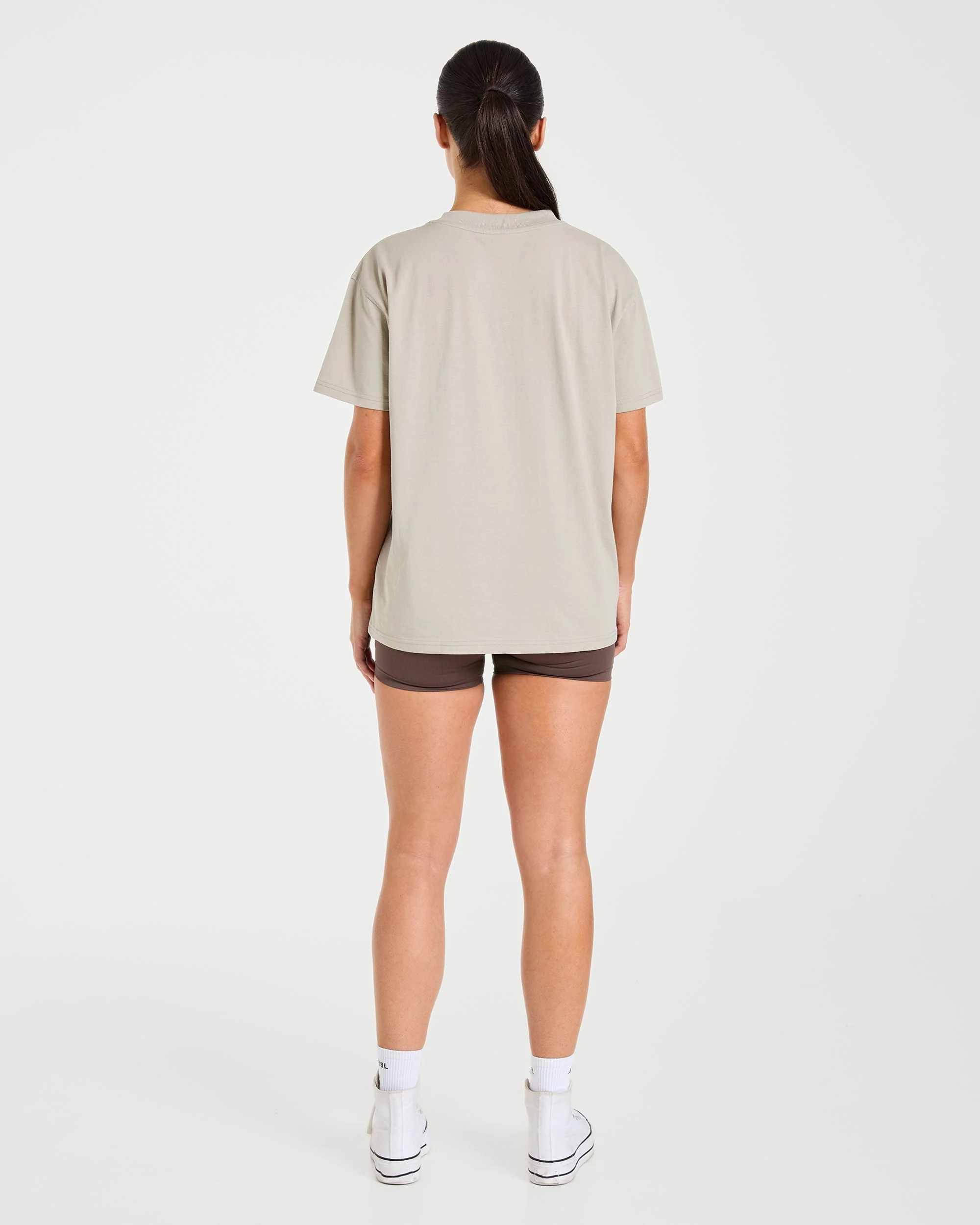 Varsity 2.0 Oversized T Shirt - Taupe - Image 4