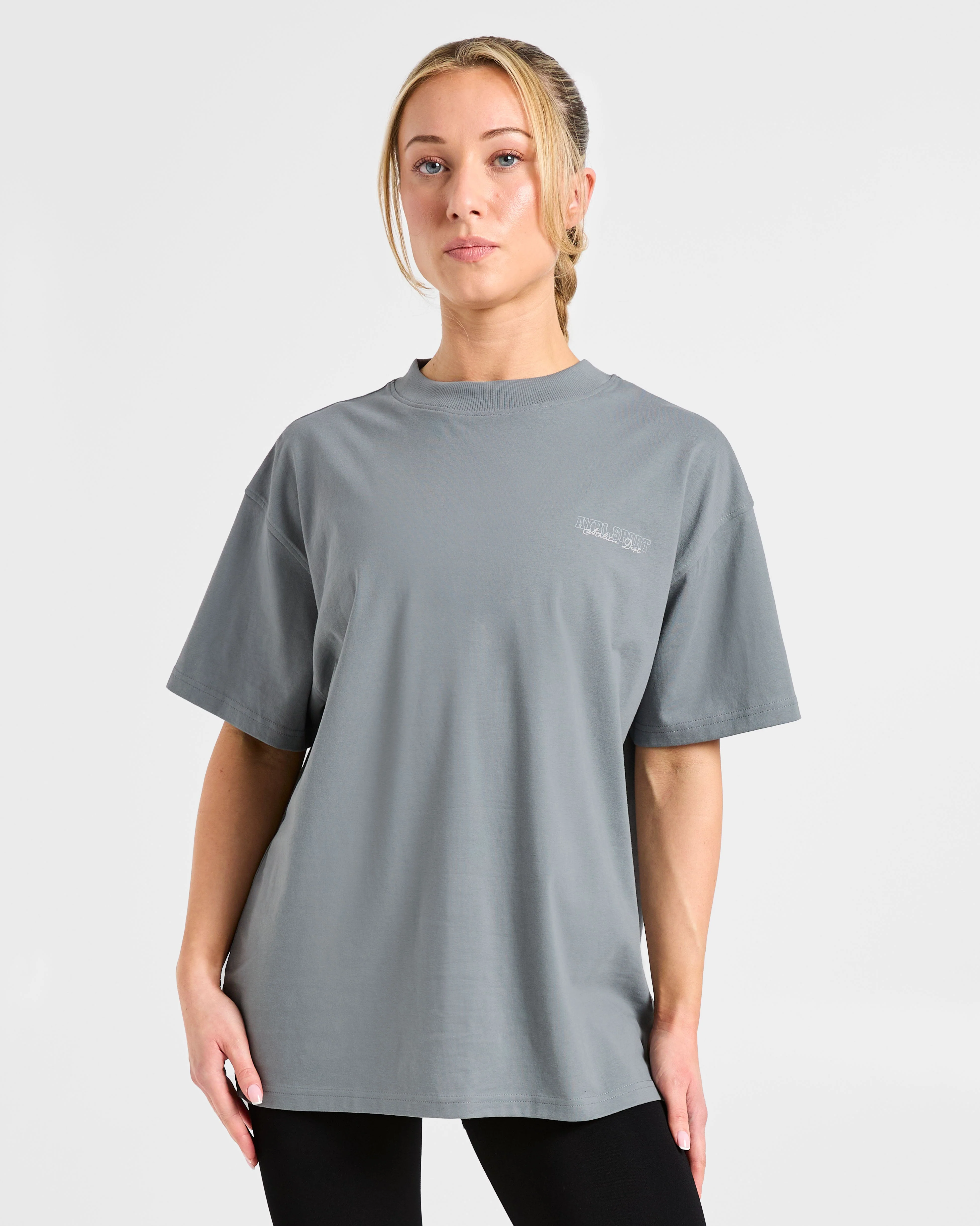 Varsity Dept. Oversized T Shirt - Slate Grey - Image 2