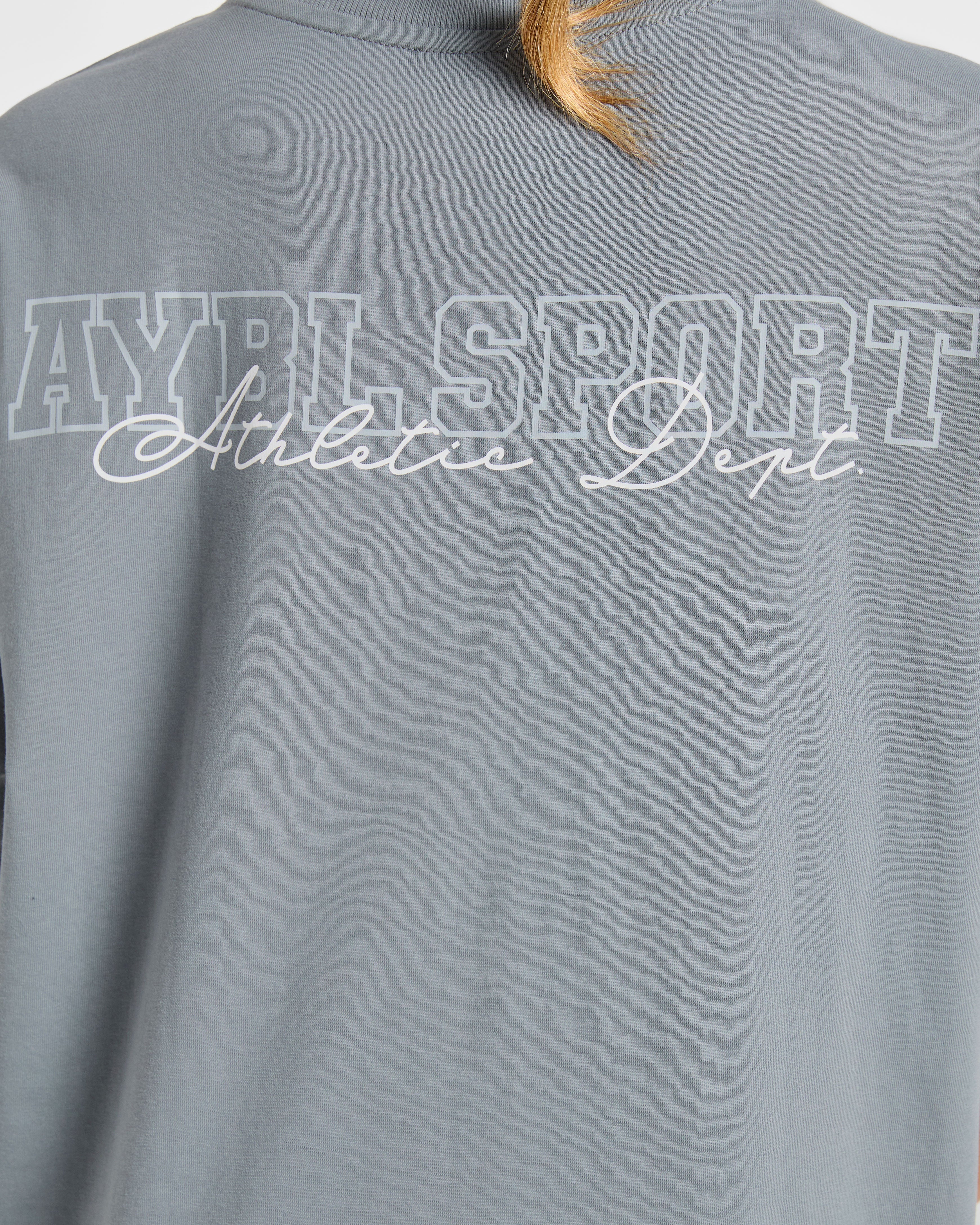 Varsity Dept. Oversized T Shirt - Slate Grey - Image 6