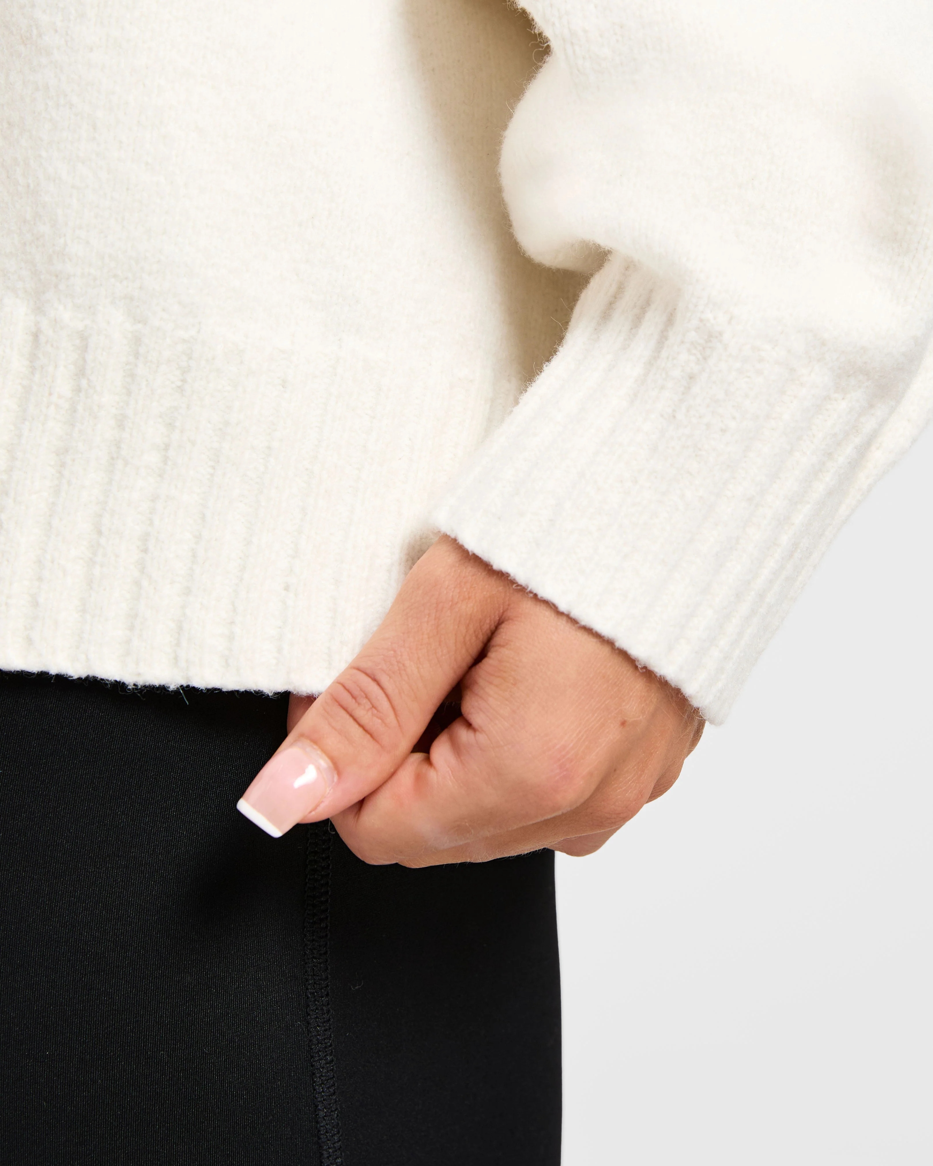 Varsity Oversized Knitted Sweater - Off White - Image 6
